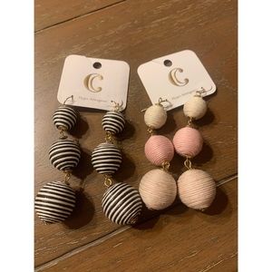 NWT! Set of 2 Charning Charlie Pompom Earrings